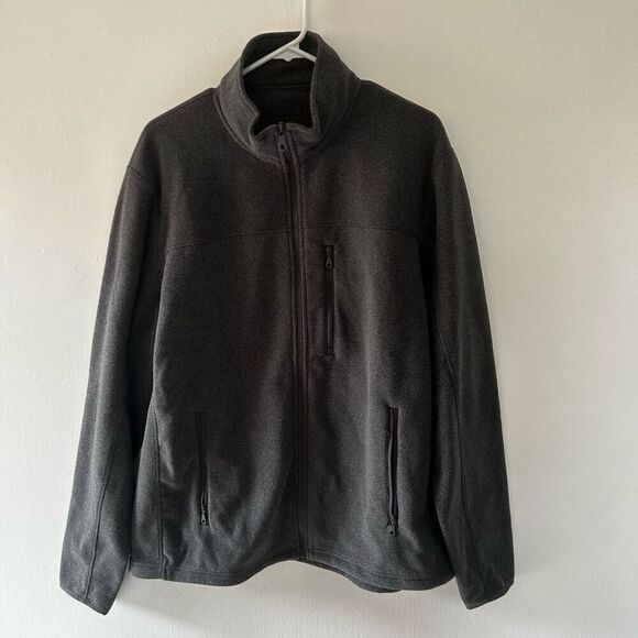 Girlfriend Collective Full Zip Gray Fleece Jacket Size XL Classic Activewear - Picture 1 of 8
